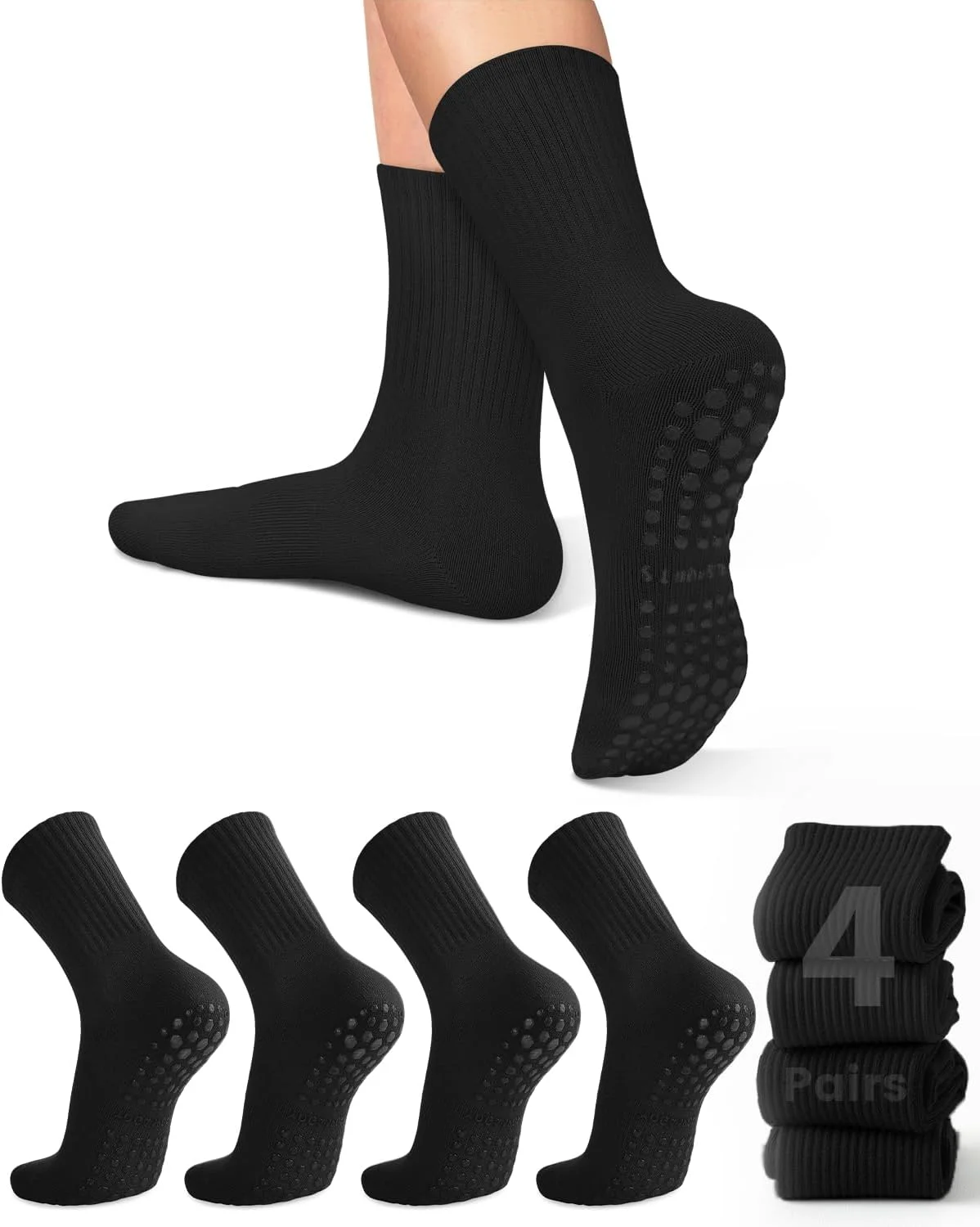 Pilates & Yoga Training Center - 4 pairs of women's yoga socks,