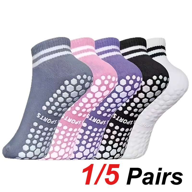 Pilates & Yoga Training Center - 1/5 Pair Women's Silicone Anti Slip