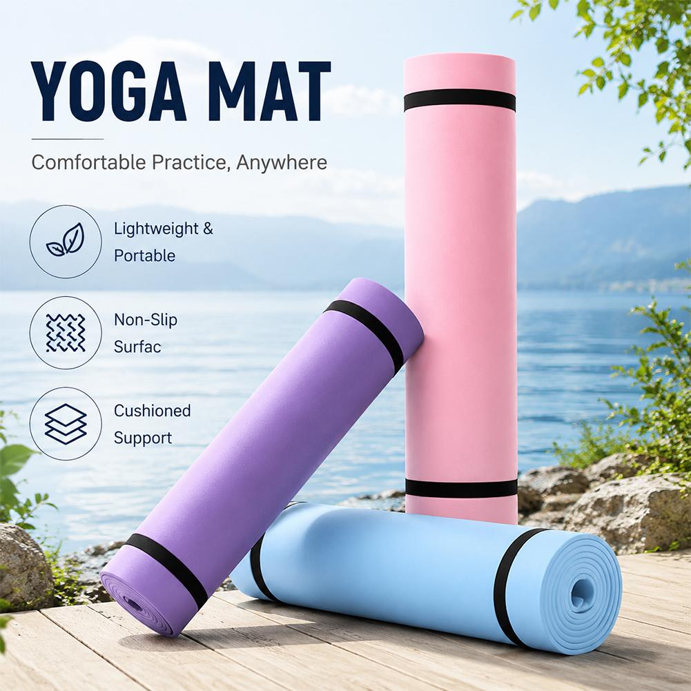 Pilates Yoga Mat Thickness - 1/2Pcs Thick Yoga Mat Anti-skid Sports