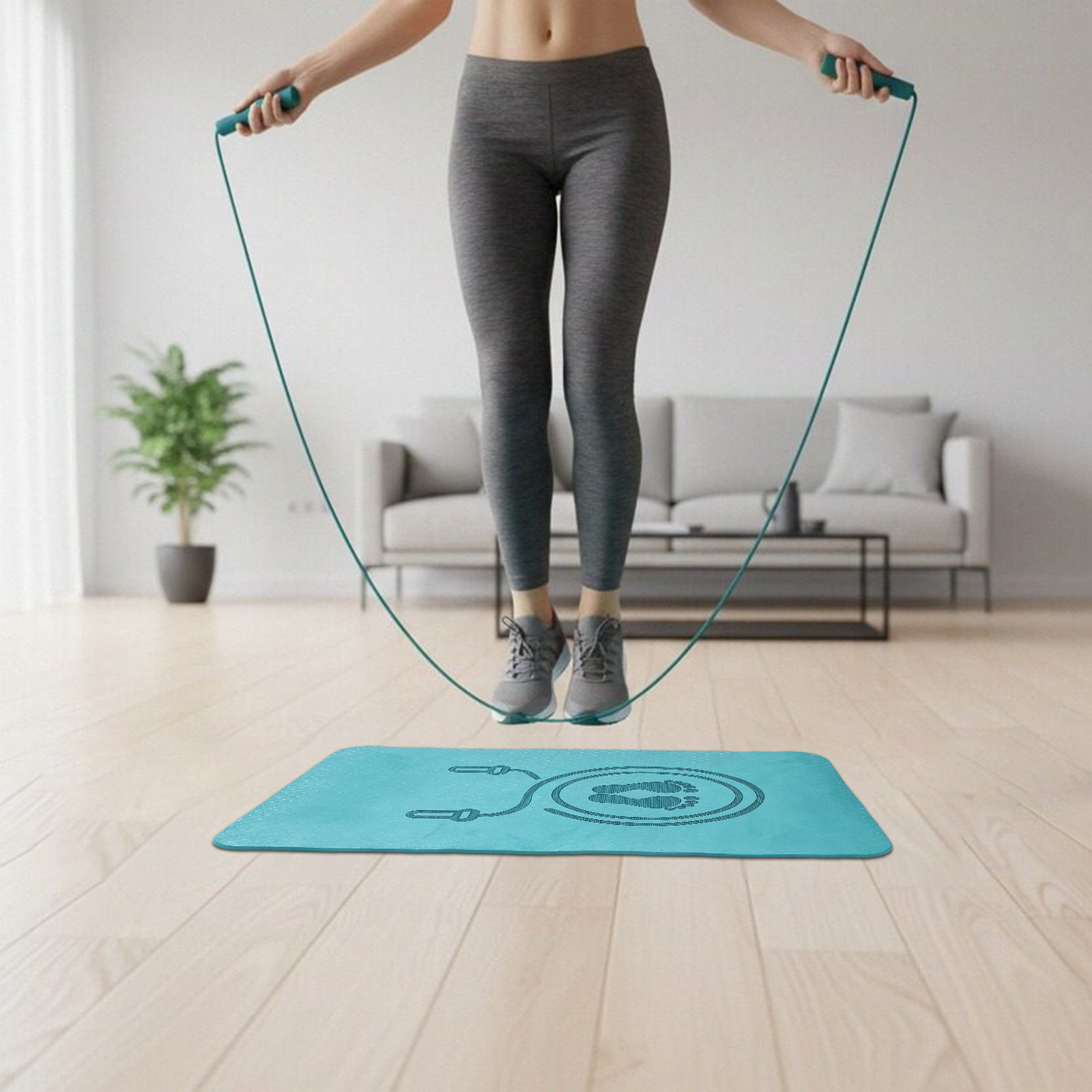Pilates Yoga Joint - Premium Tpe Jump Rope Mat Non-Slip