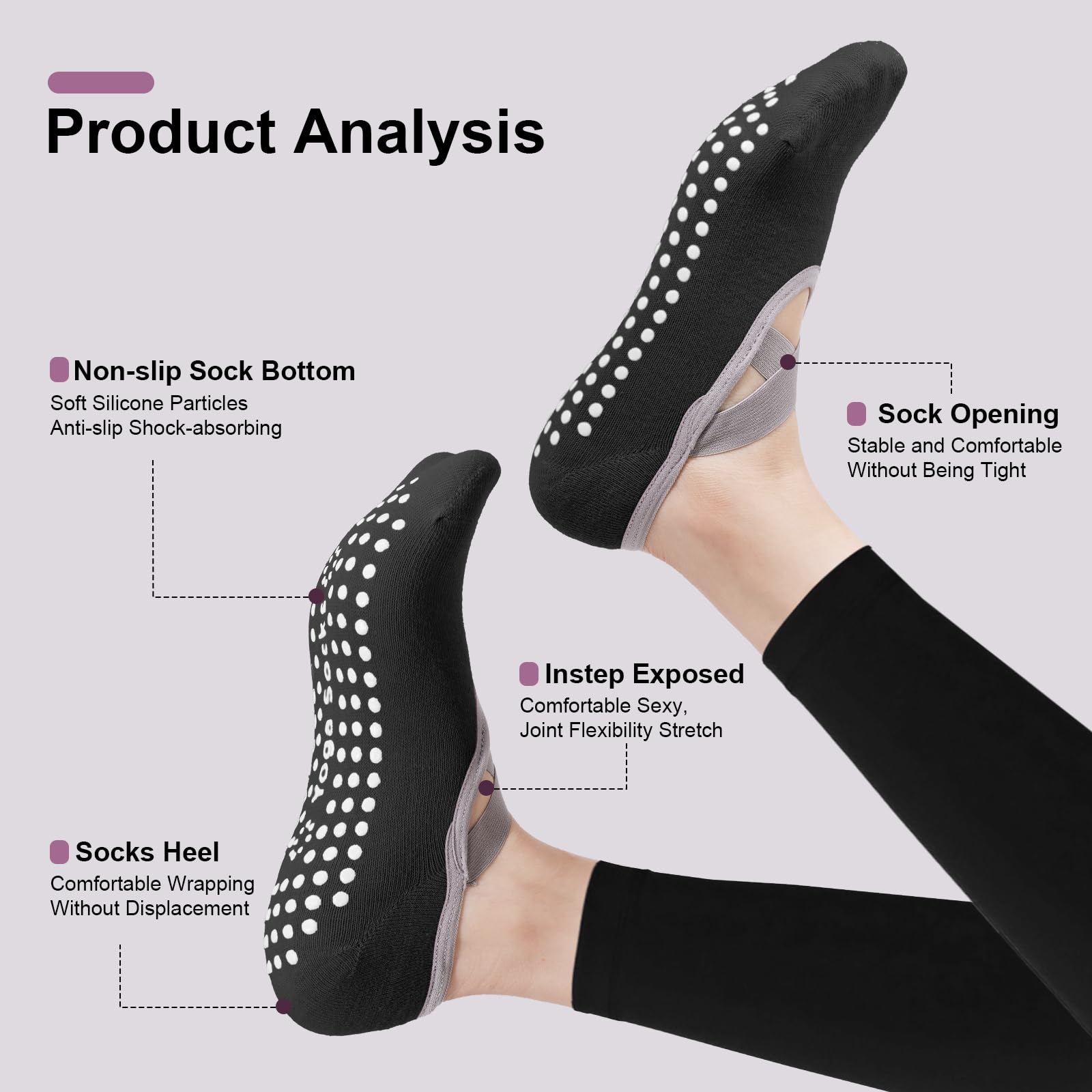 4-Pack Women's Pilates Socks,  - огляд і ціна Pilates Yoga Bag