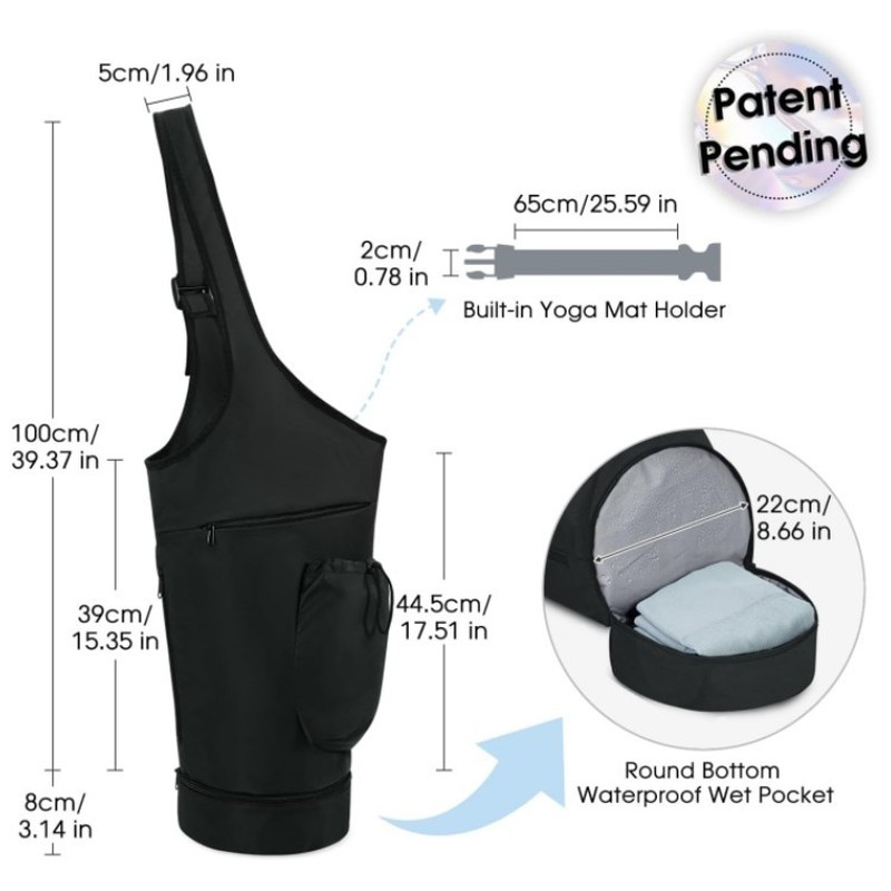 Large opening long handle yoga - огляд і ціна Yoga Mat Bag Carrier
