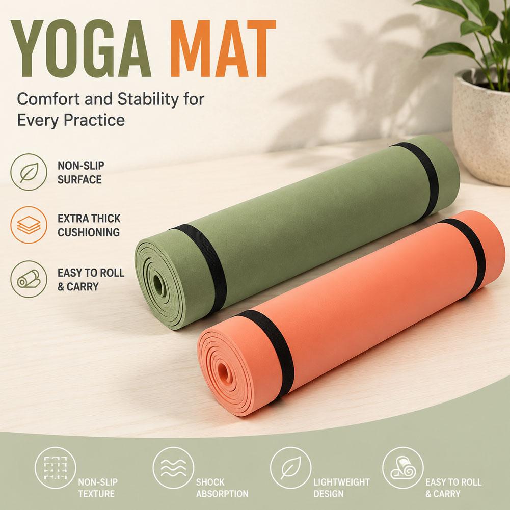 1/2Pcs Thick Yoga Mat Anti-ski - огляд і ціна Pilates Yoga Mat Thickness