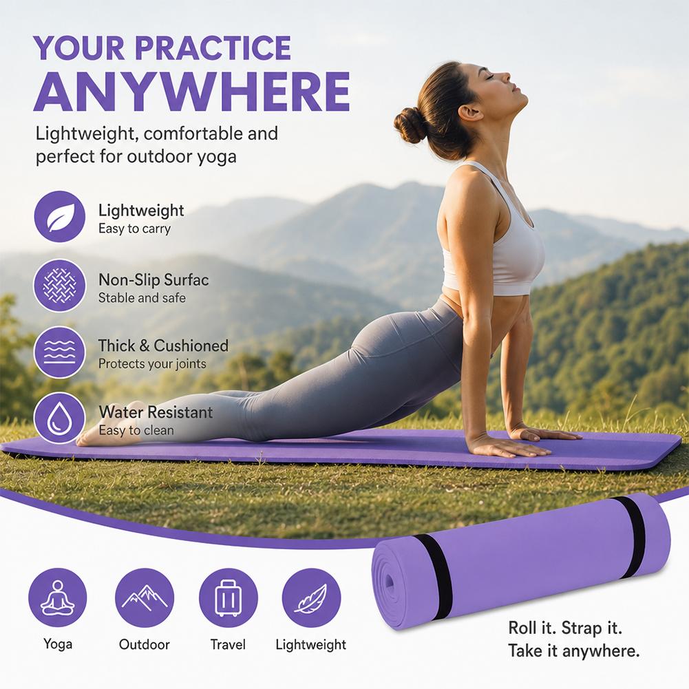 1/2Pcs Thick Yoga Mat Anti-ski - огляд і ціна Pilates Yoga Mat Thickness